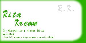 rita kremm business card